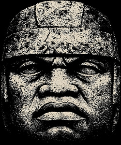 Distressed Olmec Colossal Head