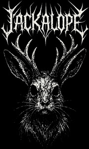 Distressed Cryptid Jackalope Black Metal Portrait by MetalByte