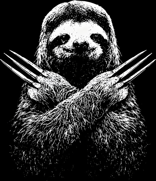 Distressed Creepy Cute Funny Sloth by MetalByte