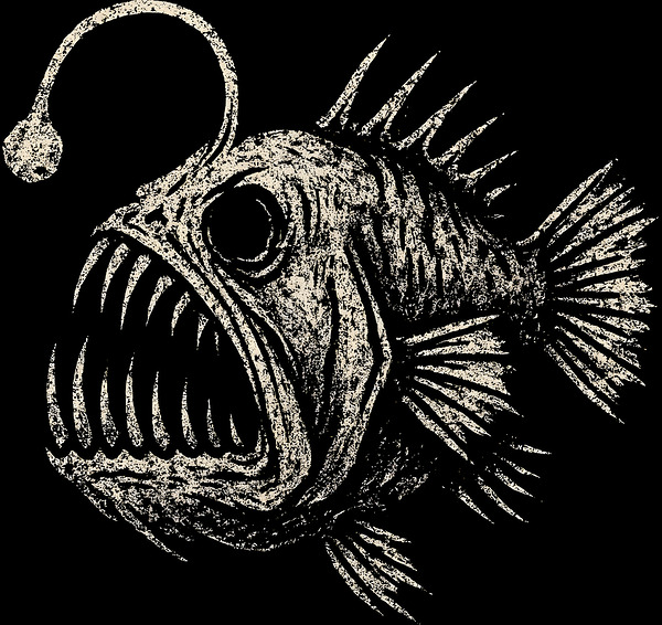 Distressed Creepy Anglerfish Deep Sea Horror by MetalByte