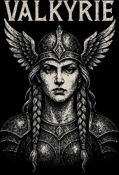 Valkyrie Norse Warrior Distressed Viking Shieldmaiden by MetalByte