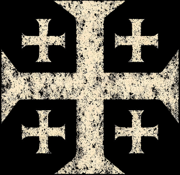 Jerusalem Cross Distressed Medieval Crusaders Heraldic Art by MetalByte