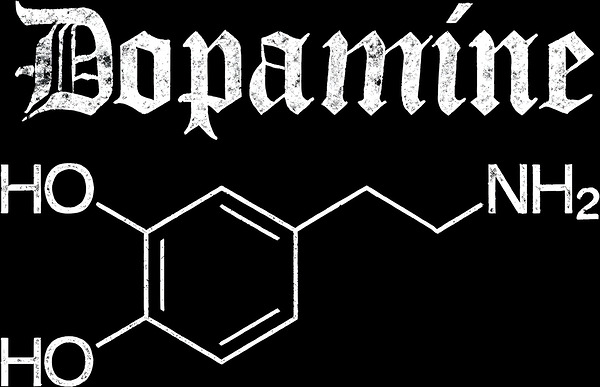 Dopamine Molecule   Distressed Gothic Neurochemistry Art by MetalByte