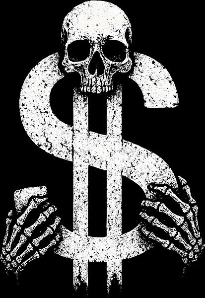 Skull Dollar Sign by MetalByte