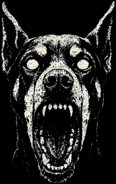 Distressed Barking Doberman Pinscher by MetalByte
