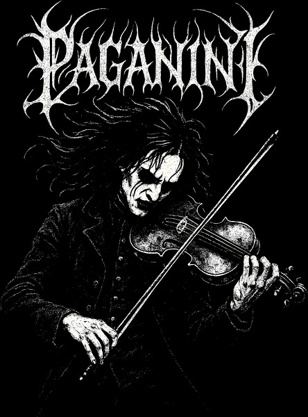 Niccolo Paganini Violinist Black Metal Art by MetalByte