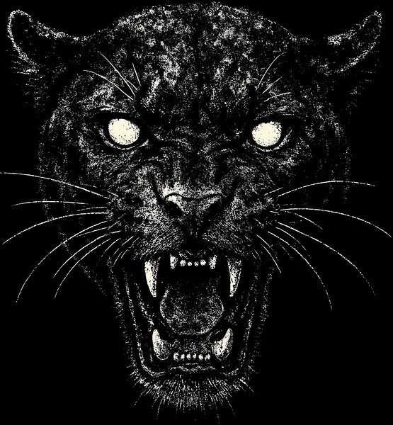 Distressed Roaring Black Panther by MetalByte