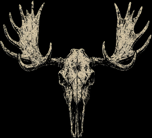 Distressed Moose Antler Skull by MetalByte