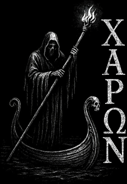 Charon Ferryman of Styx   Distressed Greek Mythology Art by MetalByte