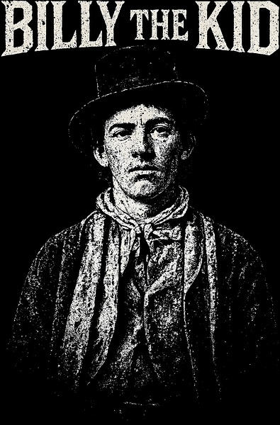 Billy the Kid Outlaw Distressed Western Portrait by MetalByte