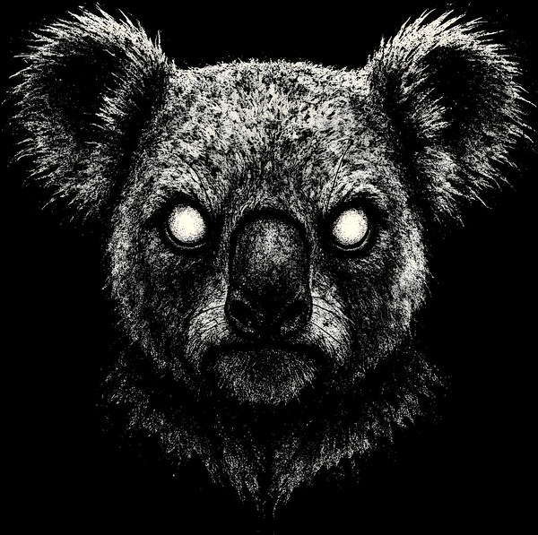 Distressed Creepy Cute Koala Bear Portrait by MetalByte