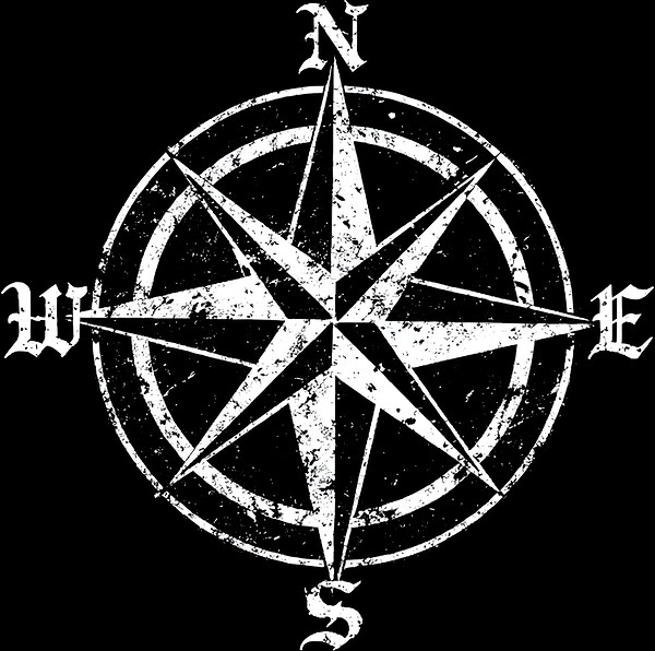 Distressed Gothic Nautical Compass Star by MetalByte