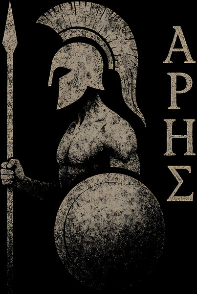 Ares Greek God of War   Distressed Spartan Warrior Art by MetalByte