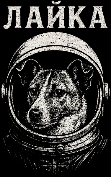 Laika Space Dog   Distressed Soviet Cosmonaut Tribute by MetalByte