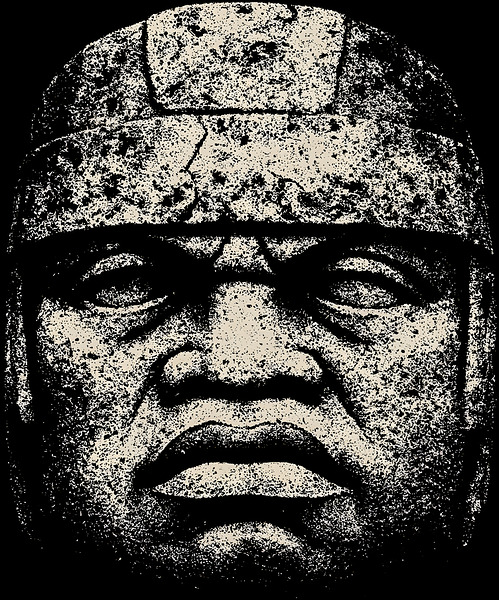 Distressed Olmec Colossal Head by MetalByte