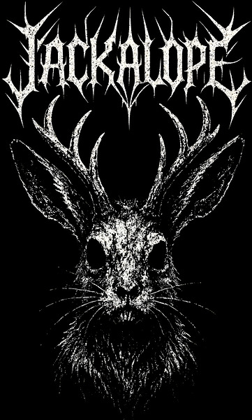 Distressed Cryptid Jackalope Black Metal Portrait by MetalByte