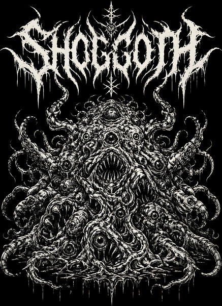 Shoggoth Cosmic Horror Distressed Black Metal Lovecraft Art by MetalByte