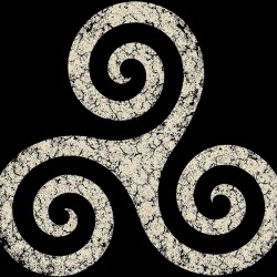Triskelion Distressed Ancient Celtic Triple Spiral