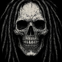 Distressed Gothic Dreadlock Skull