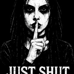 Distressed Goth Girl Portrait - Shut The Fuck Up