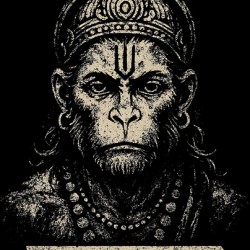 Lord Hanuman Hindu Deity Distressed Portrait