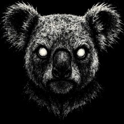 Distressed Creepy Cute Koala Bear Portrait