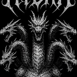 Hydra Mythological Monster   Distressed Black Metal Dragon Art