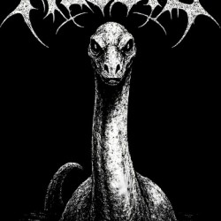 Nessie Loch Ness Monster   Distressed Black Metal Cryptid Art