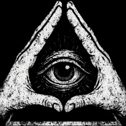 Triangle Eye Hand Sign   Distressed Occult All Seeing Eye Art