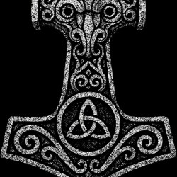 Mjolnir Thors Hammer   Distressed Norse Viking Symbol