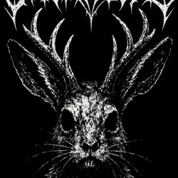 Distressed Cryptid Jackalope Black Metal Portrait