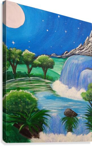 Moonlit Falls Canvas Print