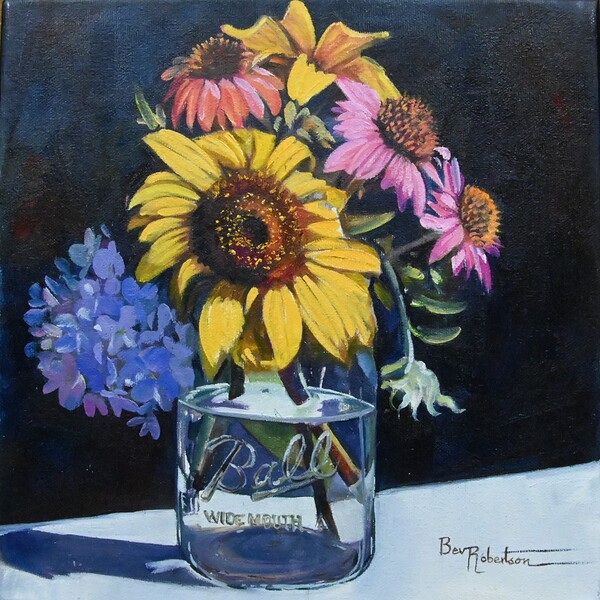 Square Foot  Painting Summer Bouquet Print