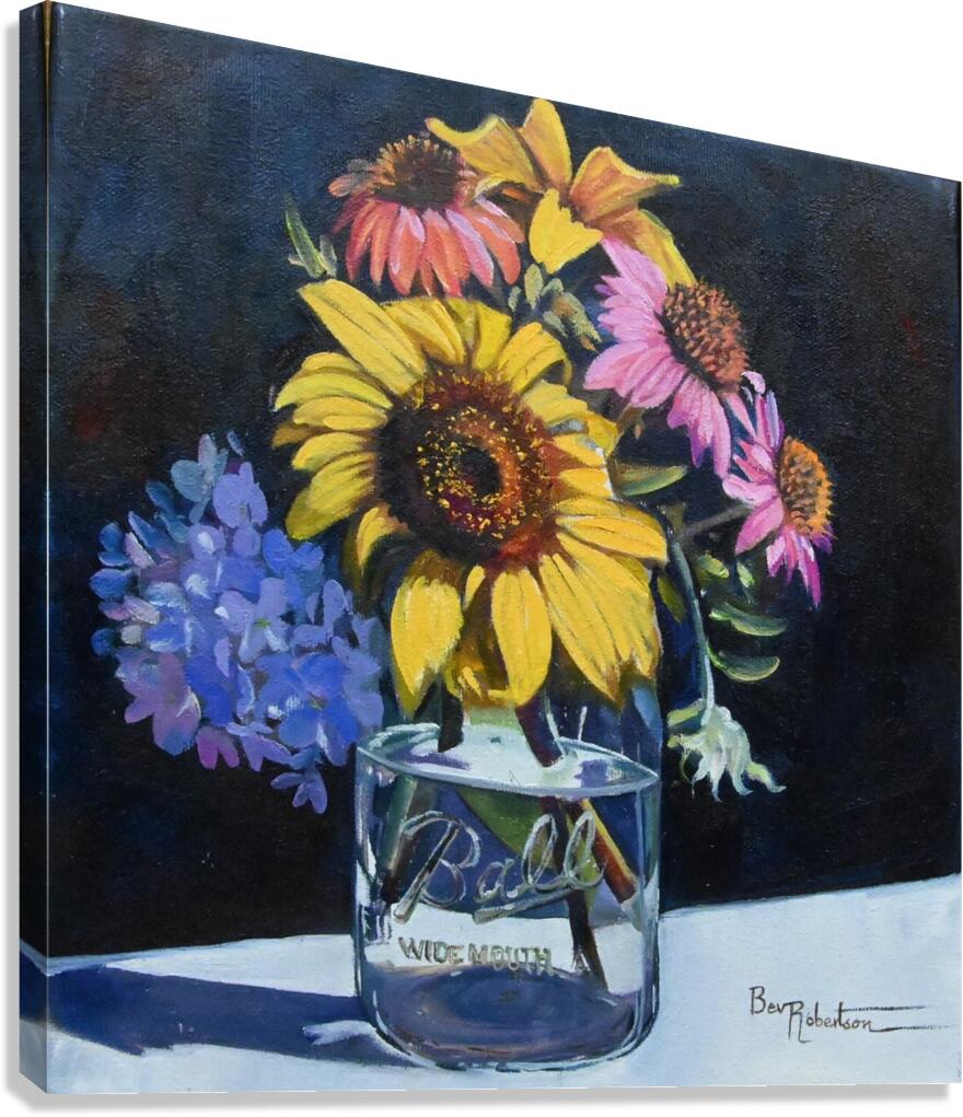 Square Foot  Painting Summer Bouquet Canvas Print