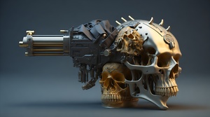 Steampunk Skull Gun 3-3