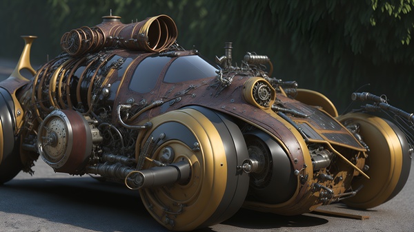 Steampunk Racecar 1-3  Print