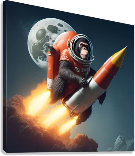 Ape to the moon 2  Canvas Print