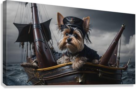 Yorkie on a pirate ship  Canvas Print