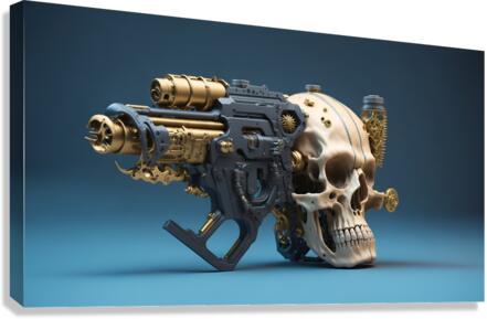 Steampunk Skull Gun 1-3  Canvas Print