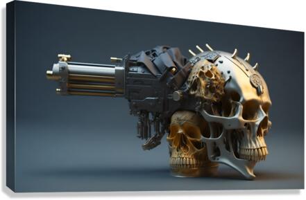 Steampunk Skull Gun 3-3  Canvas Print