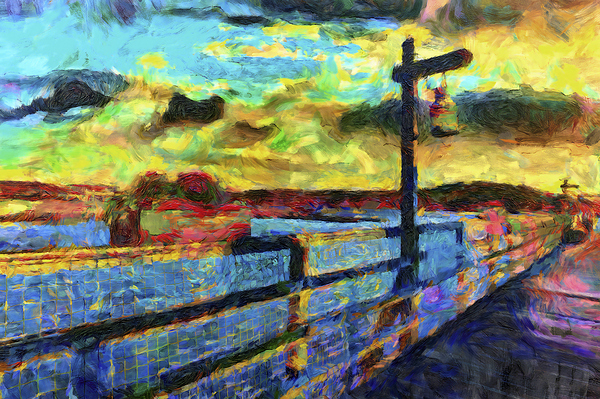 Pier in Maine DAP Neo Raphaelites upscalled Print