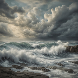 AI art new impressionism crashing waves 2