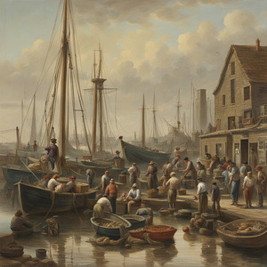 AI art new impressionism harbour life 2