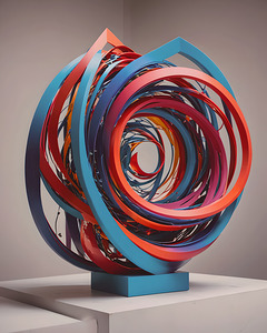 AI Art New Abstract Art  3d object with colorful spirals