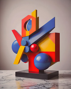  AI Art New Abstract Art 3d Bauhaus object 3