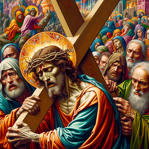 AI art Hieronymus Bosch inspired Christ Carrying the Cross 1