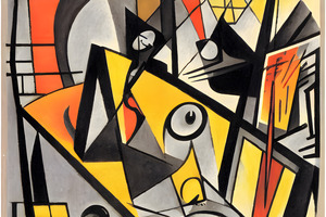 AI art Louis Marcoussis inspired composition