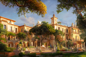 AI art roman palace garden 1
