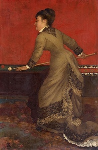 Alfred Stevens  - Elegant at Billiards