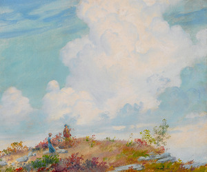 Charles Courtney Curran 1861 1942 Pink Cloud Over Mountain  1925 